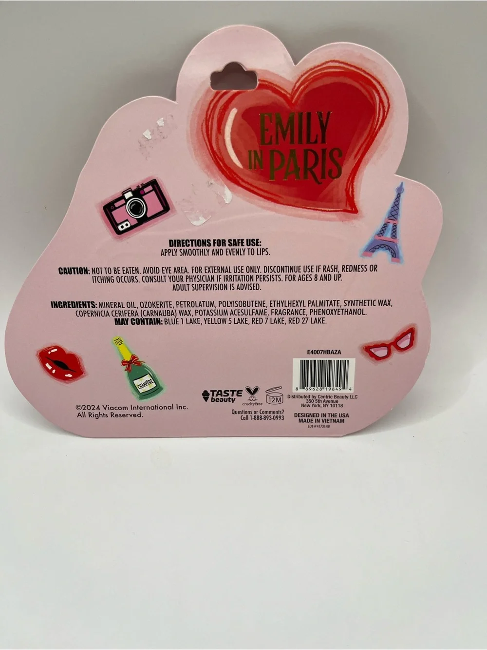 NWT Emily in Paris Strawberry & Vanilla Coffee Lip Balm Duo